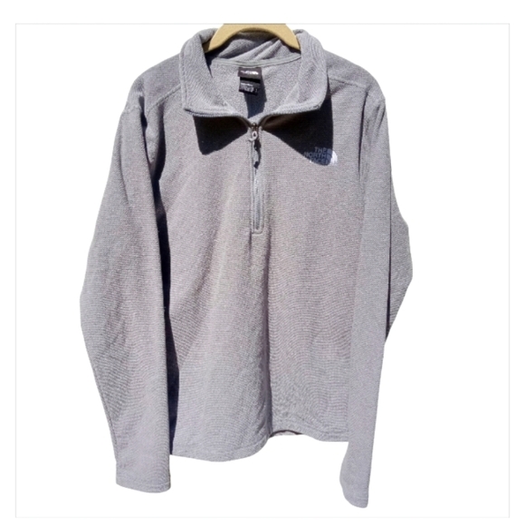 The North Face Men's 1/4 Zip-Up Pull Over Sweater in Light Gray Size Small - Picture 1 of 6